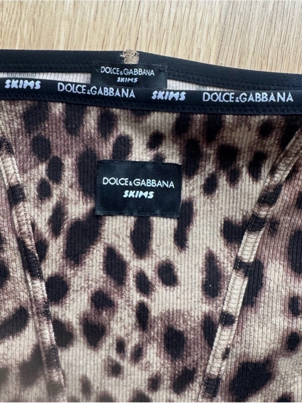 Dolce & Gabbana Leopard Print Skims Briefs - Tan & Black - Picture 2 of 5